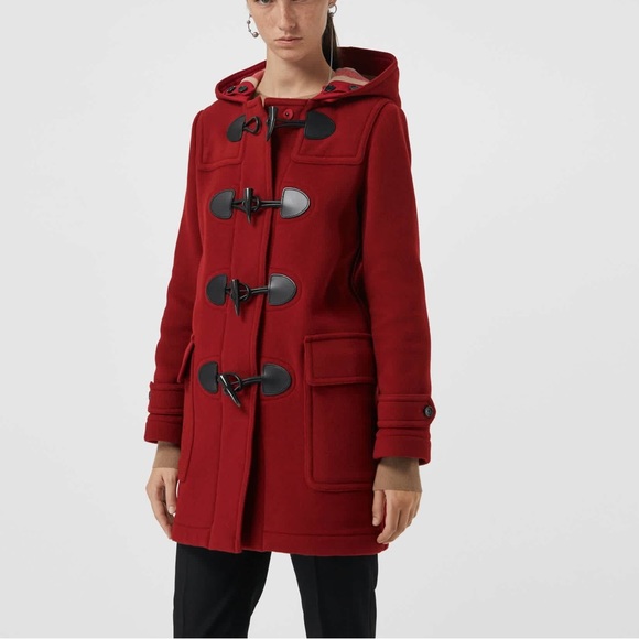 Wool Duffle Coat With Check And Hearts Lining - Picture 1 of 3